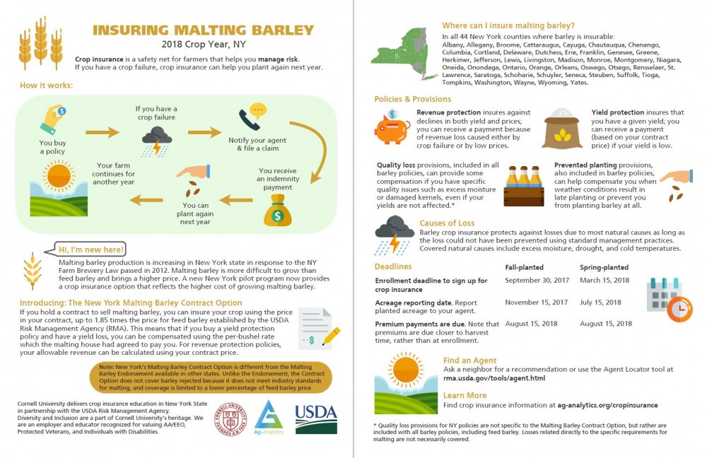 Insuring Malting Barley in New York in 2018 Insuring Malting Barley in New York in 2018